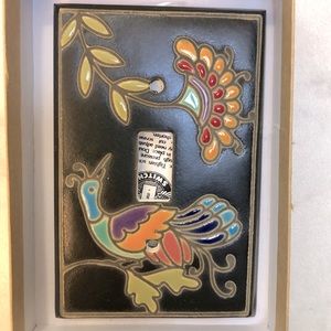 All Fired Up Handpainted Peacock Switch Plate